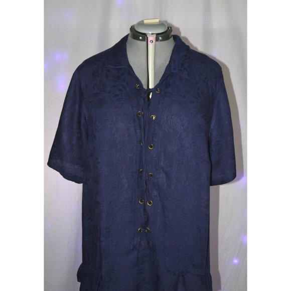 Anthro Blue Shift Dress size 24 - Picture 2 of 5
